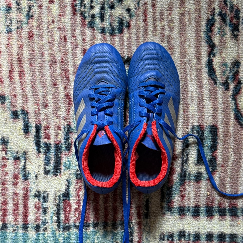 Adidas Kids Blue and Red Soccer Cleats